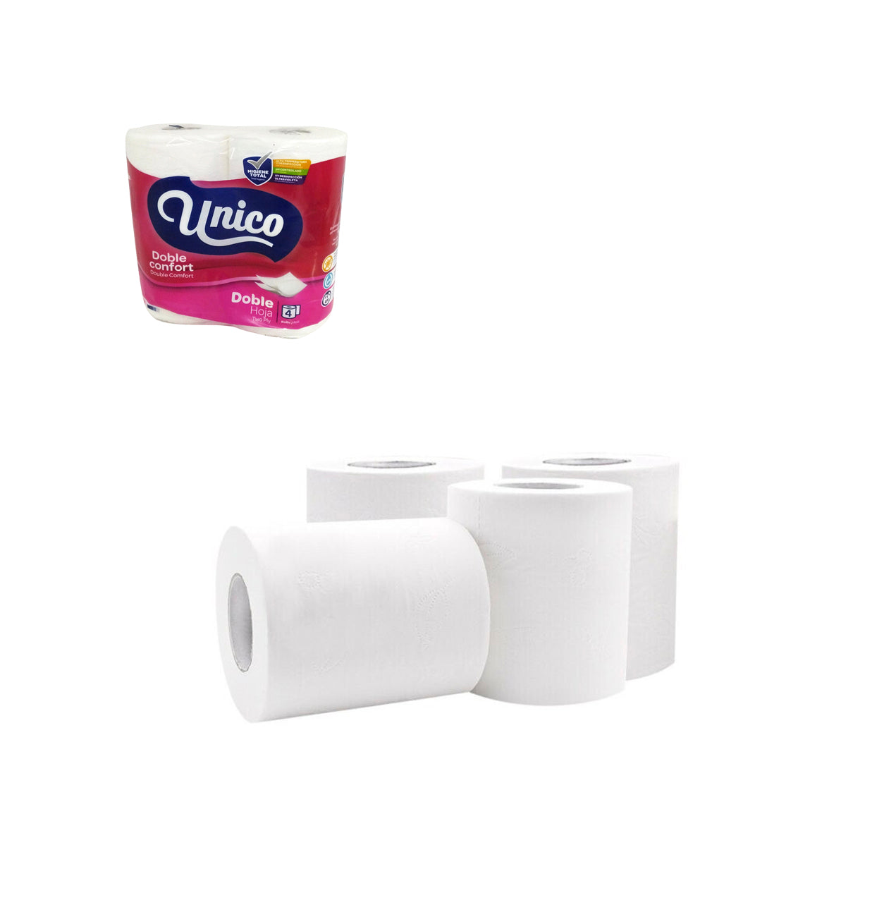 Papel Higiénico Doble Hojas 4PCS