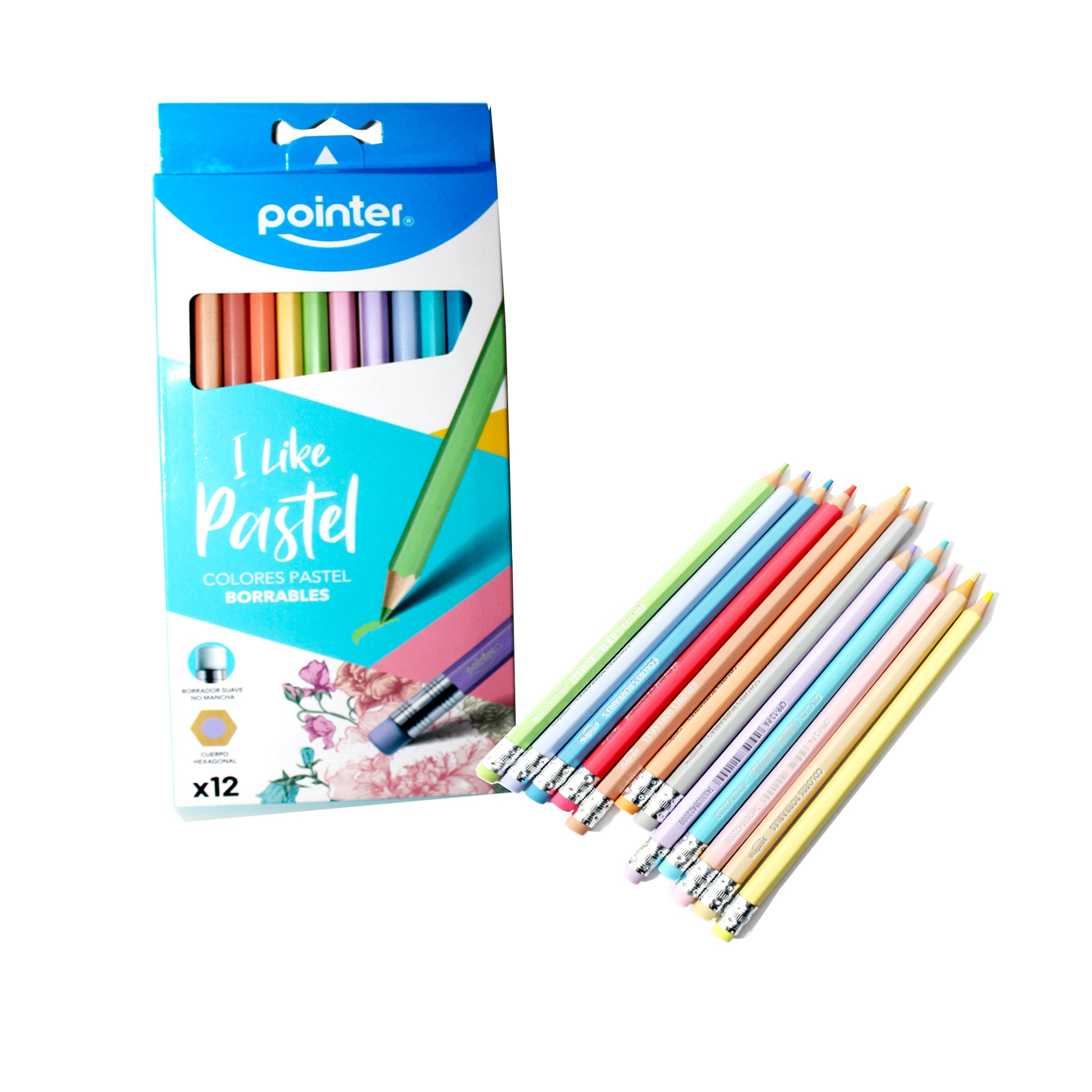 Lápices De Colores Pasteles Borrables 12PCS