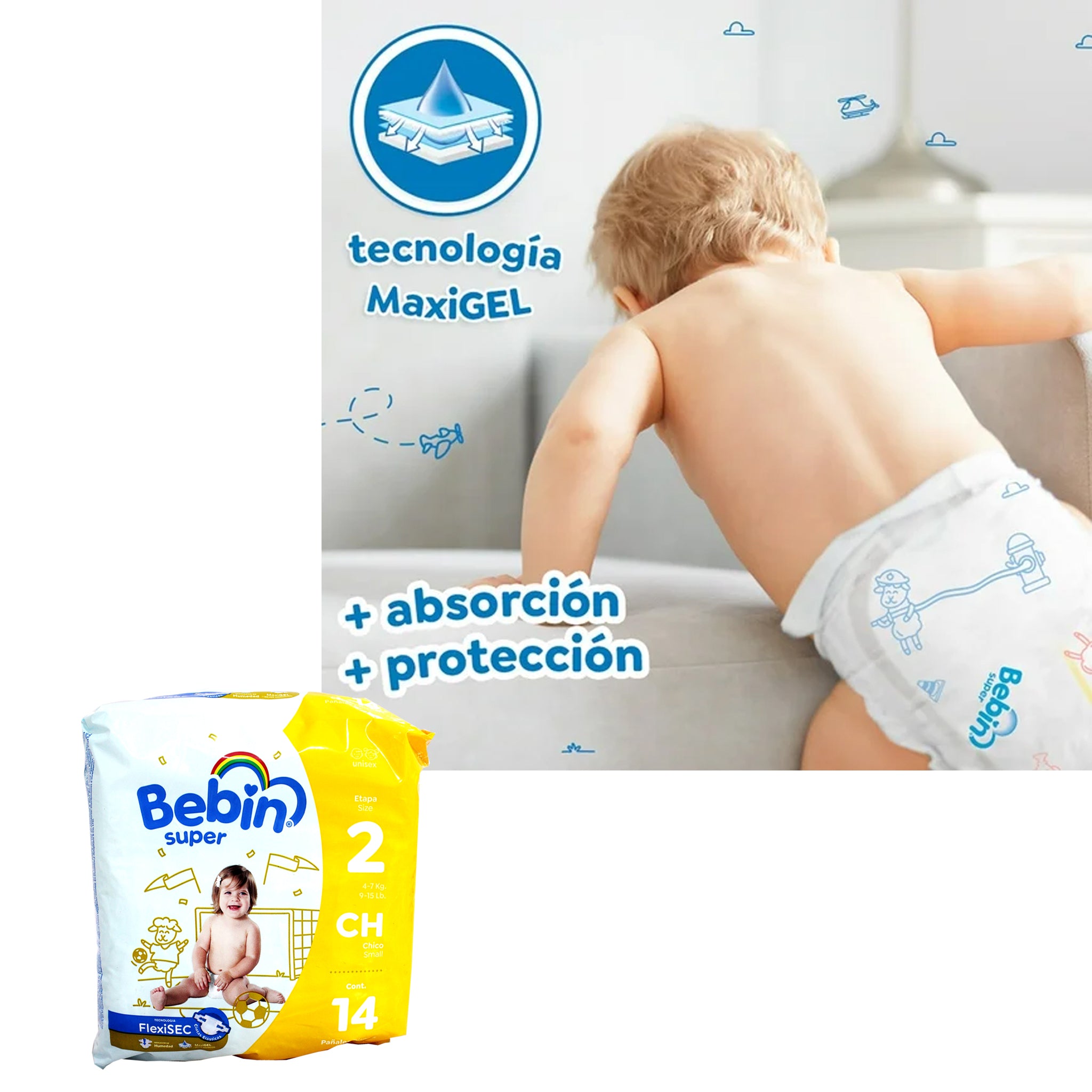Pañales Desechables CH 4-7KG 14PCS