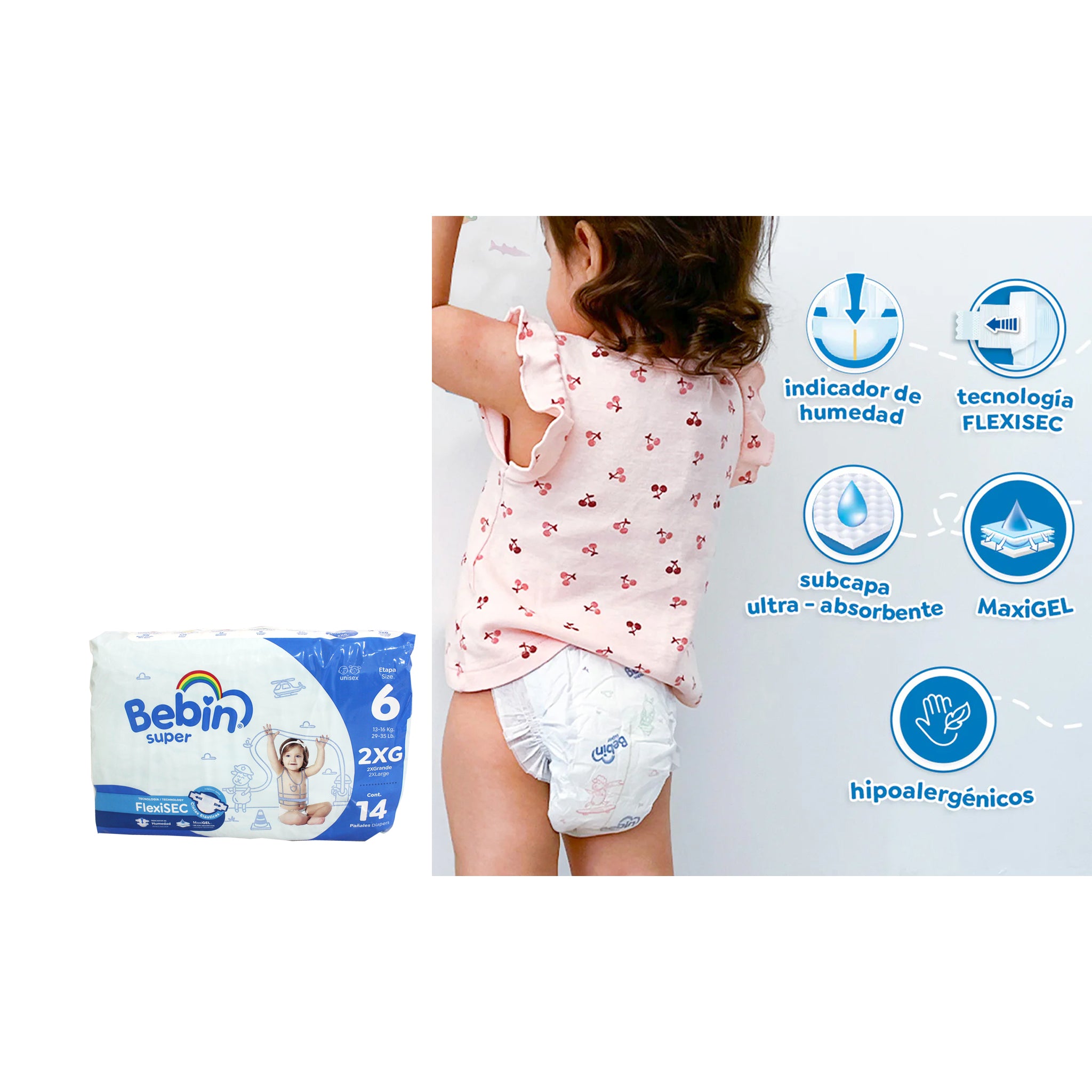 Pañales Desechables 2XG 13-16KG 14PCS