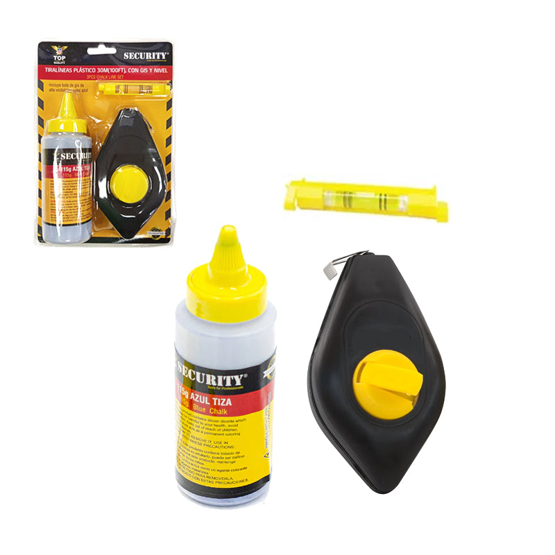 Tiralíneas Plástico 30M Con Gis Y Nivel