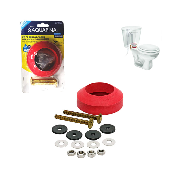Kit De Anillo De Goma Para Acople De Tanque A Inodoro 2"
