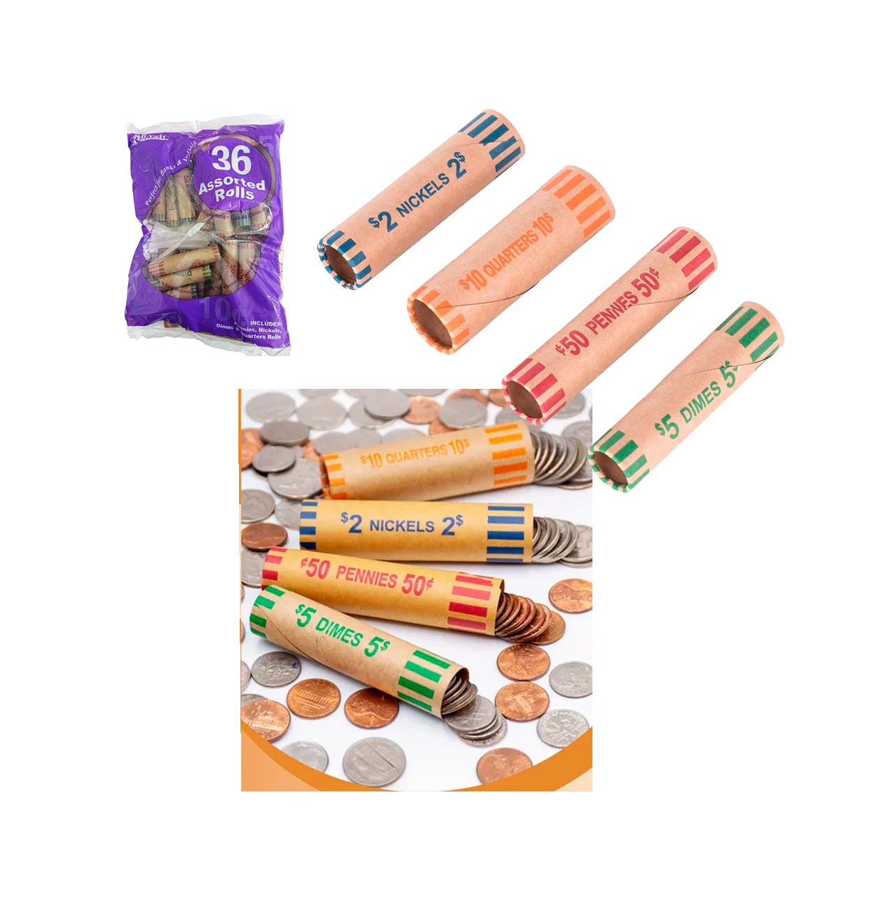 Envoltorio Para Monedas Surtido 36PCS