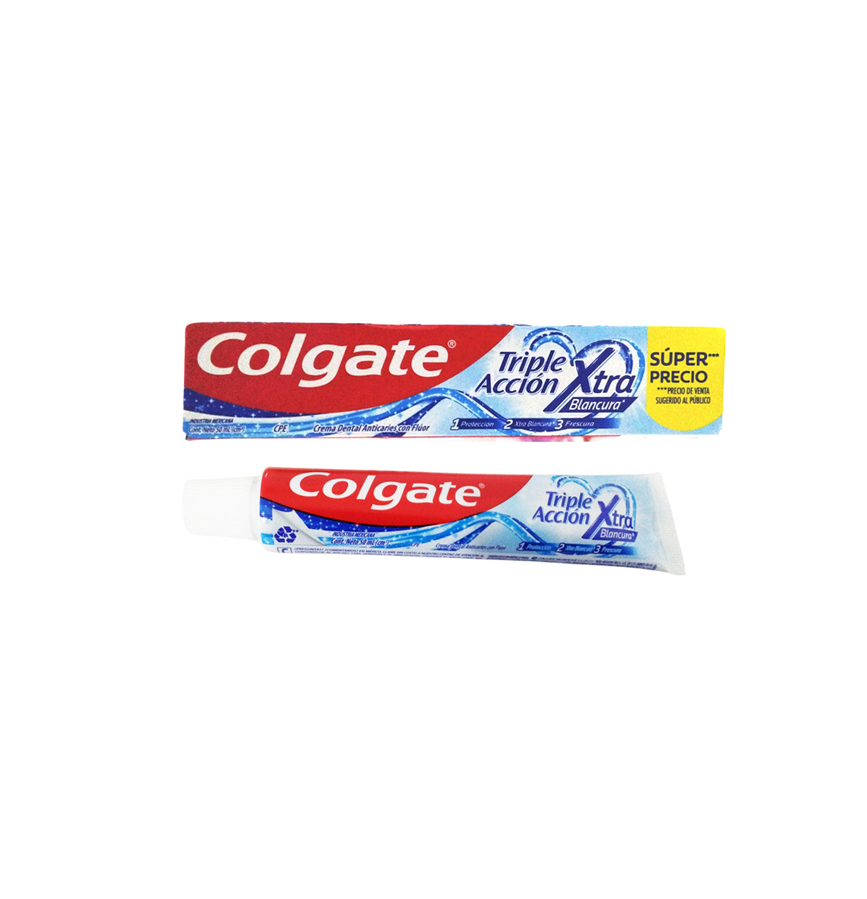 Crema Dental Triple Acción Extra Blancura 50ML (Colgate)