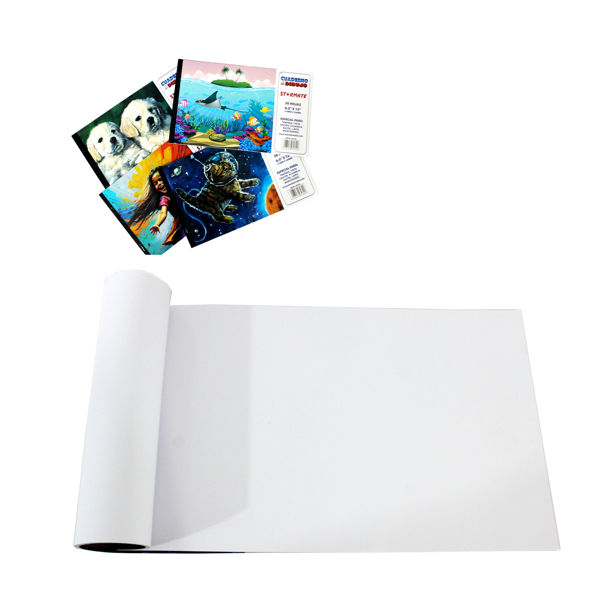 Libreta De Dibujo Diseños Surtidos 8.5X13" 50H