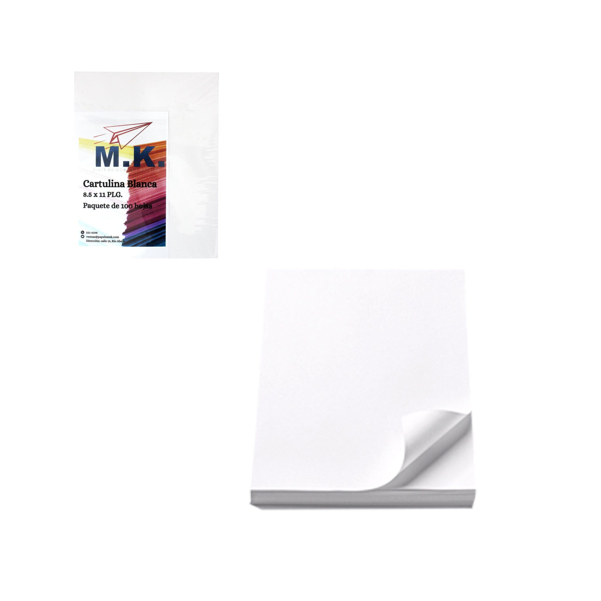 Block De Cartulina Blanca 8.5X11" 100H