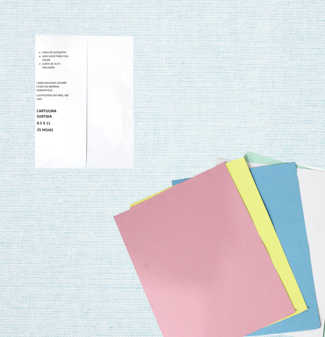 Block De Cartulina Colores Pasteles 8.5X11" 25H