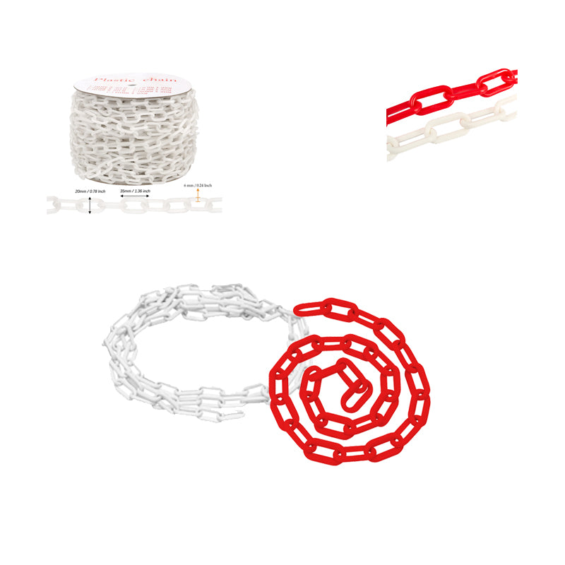 Cadena De Plastico Rollo 6MMX25M (DIESEL TOOLS) Blanco Y Rojo