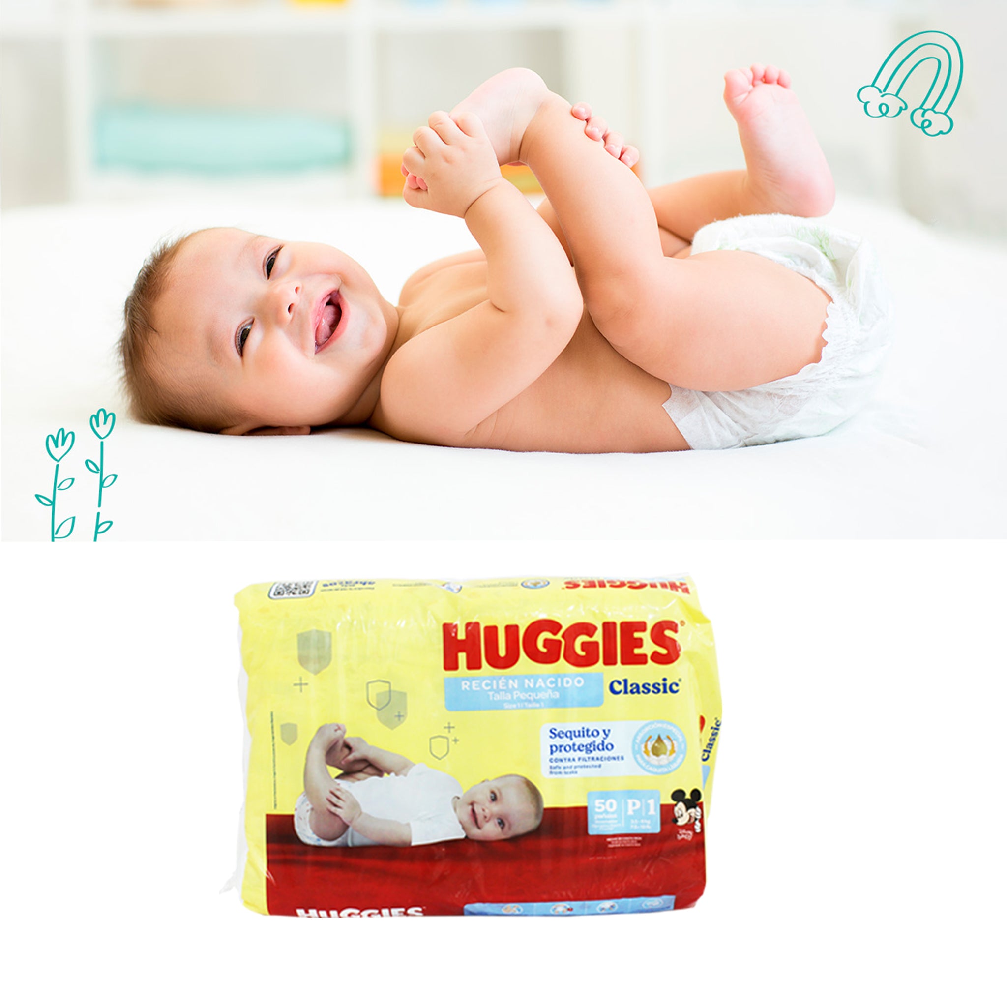 Pañales Desechables P1 3.5-6KG 50PCS