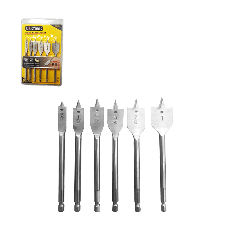 Broca Madera Plana 6PCS