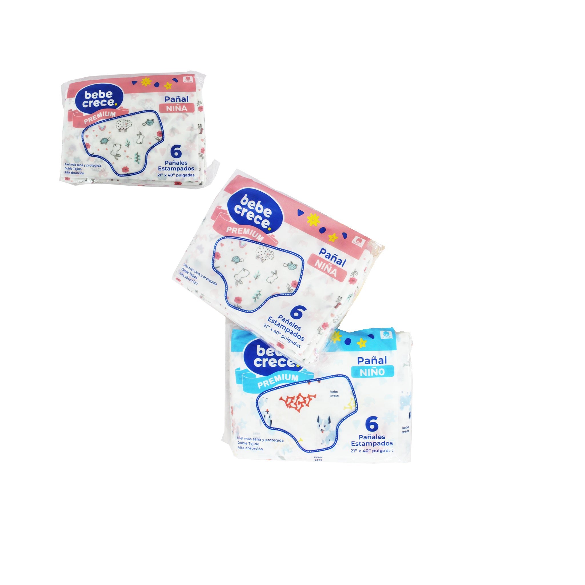 Pañales Estampados 21X40" 6PCS