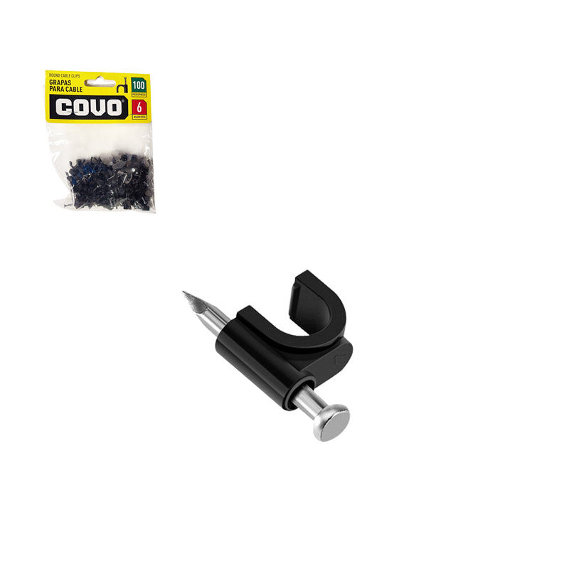 Grapas Para Cable 6MM 100PCS (COVO)