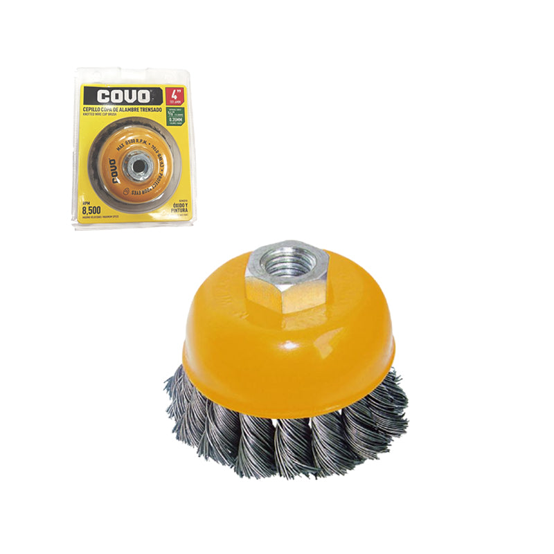 Cepillo Copa De Alambre Trenzado 4"