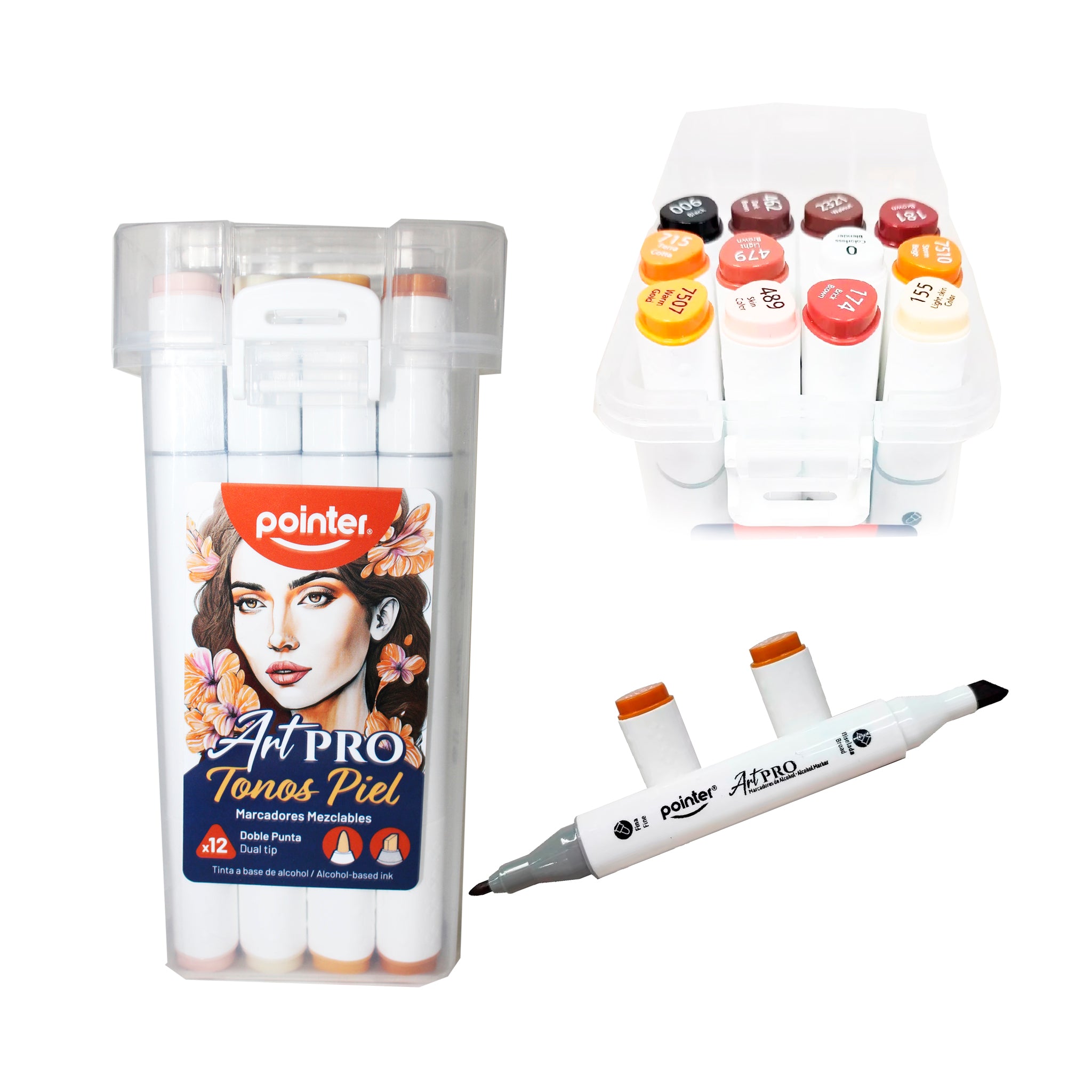 Marcadores Doble Punta 12PCS (Tonos Piel)