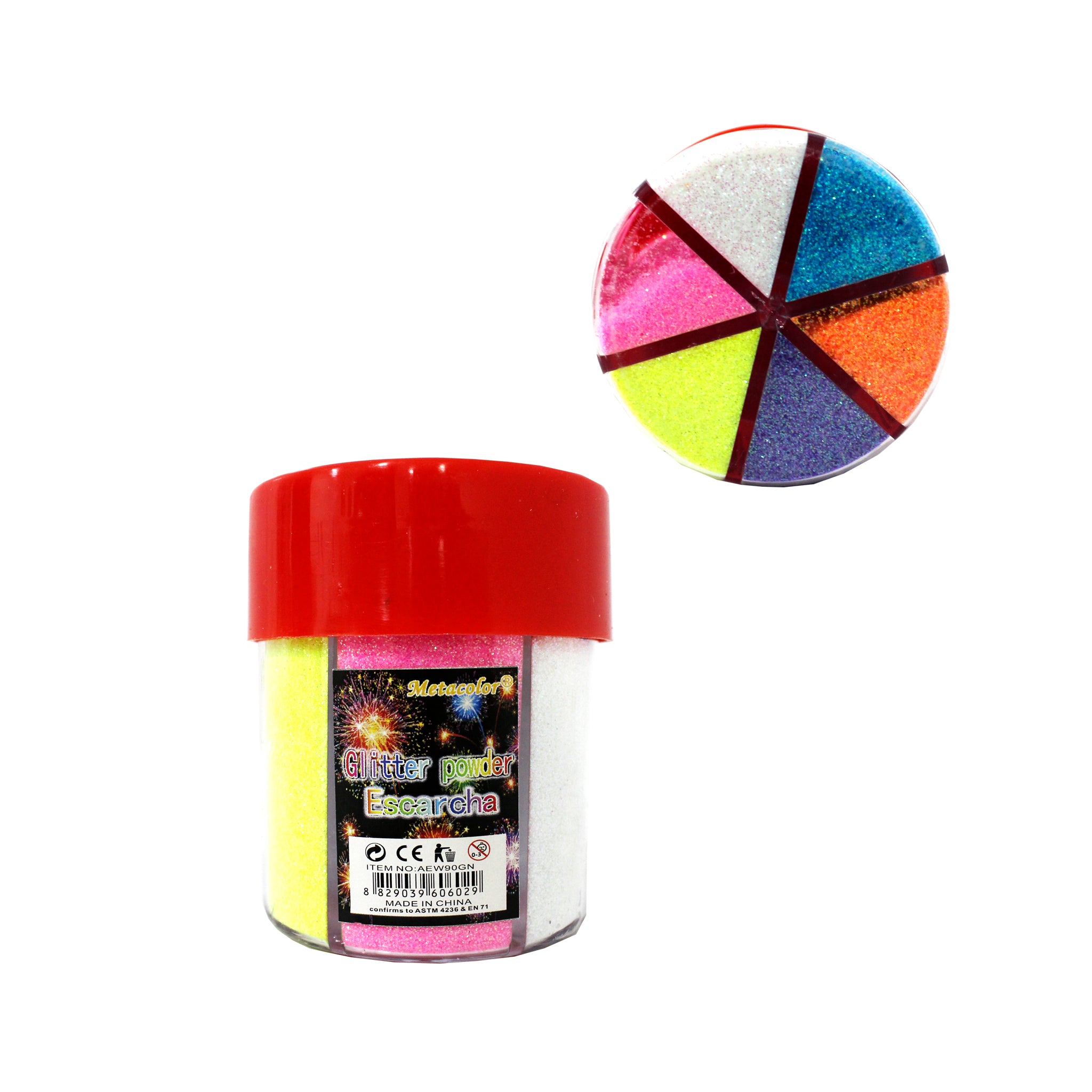 SET DE ESCARCHA EN FRASCO 6 COLORES 90GM