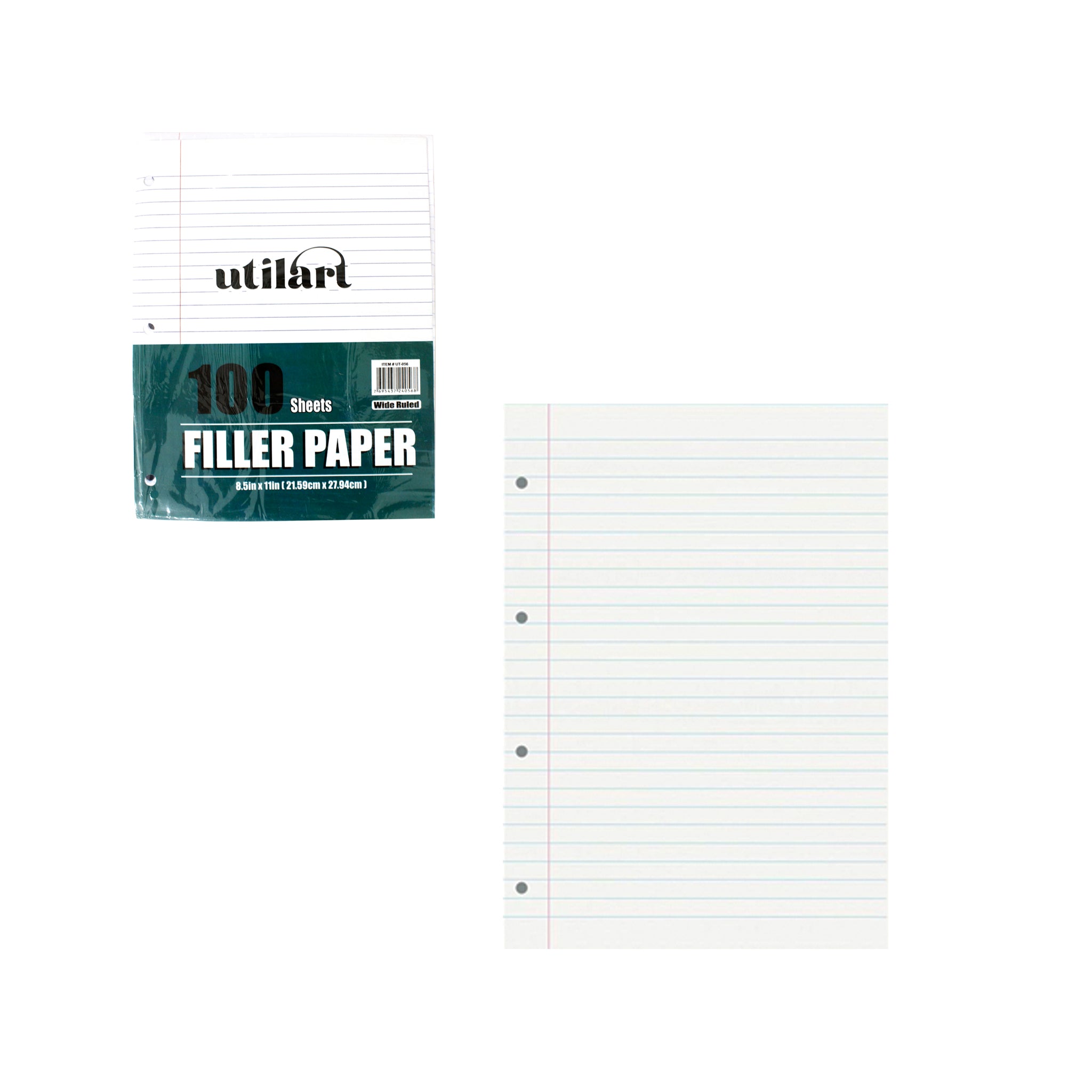 Block De Hojas Raya Con Hueco 8.5X11" 100H