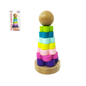 Juego De Torre De Madera Para Apilar Con Dado – 54 Bloques De Colores, Ideal Para Niños Y Adultos, Fomenta La Coordinación Y La Destreza
