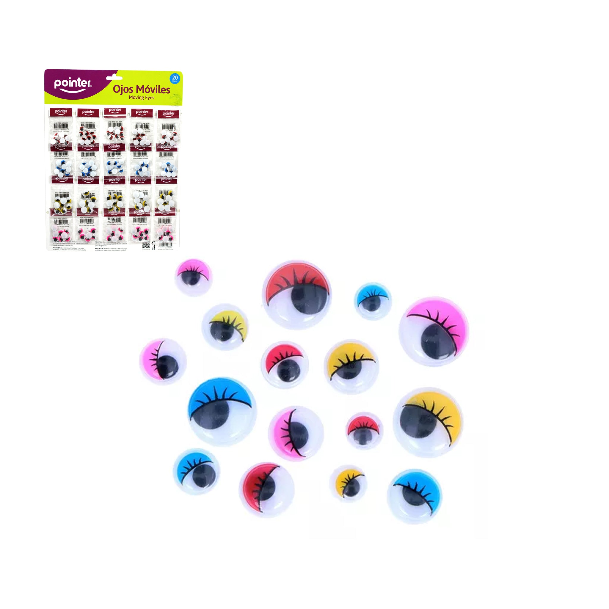 Ojitos Móviles Tamaños Y Colores Surtidos 20PAQ Ojitos Móviles Tamaños Y Colores Surtidos 20PAQ
