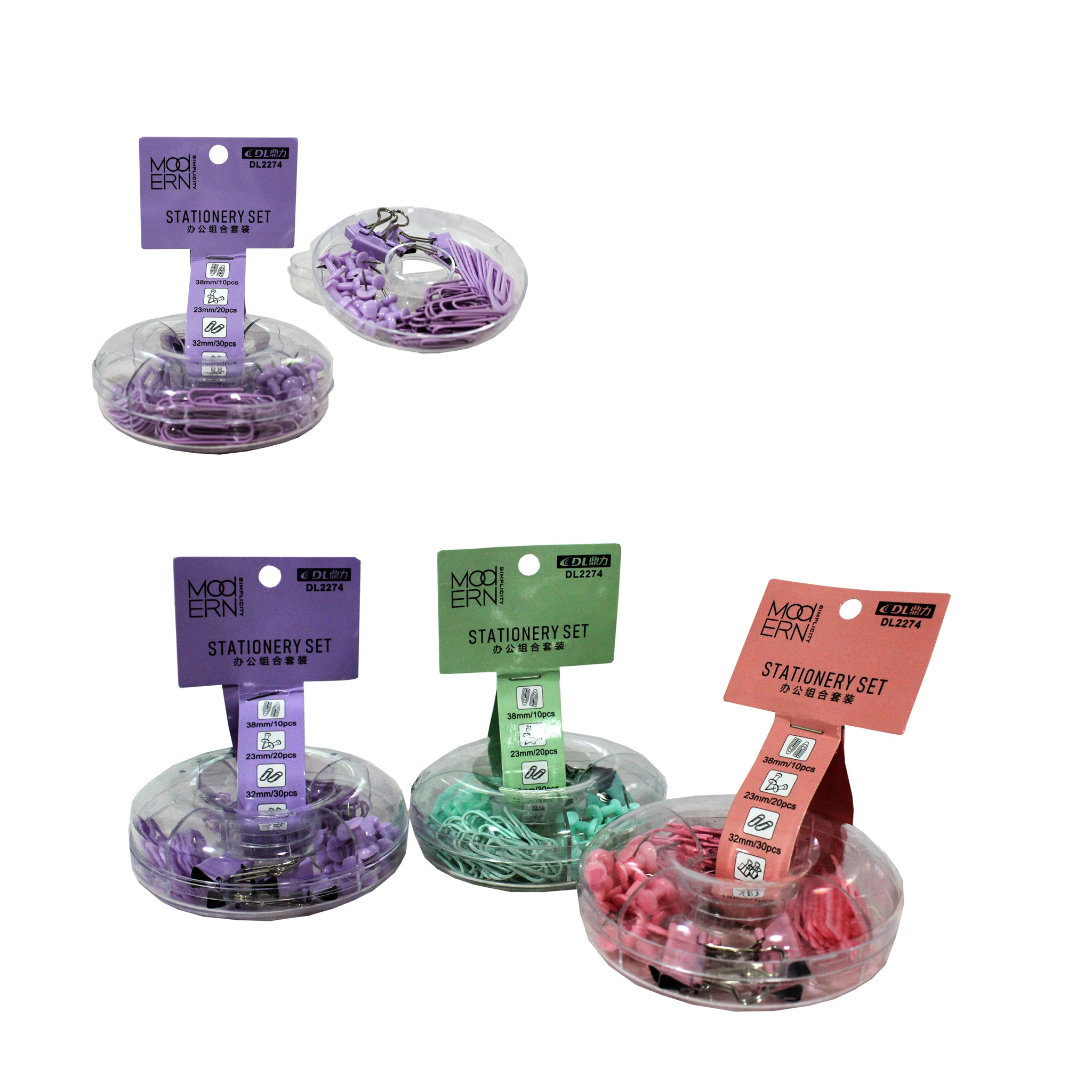 Tachuelas/clips Y Sujeta Documentos Colores Surtidos 64PCS