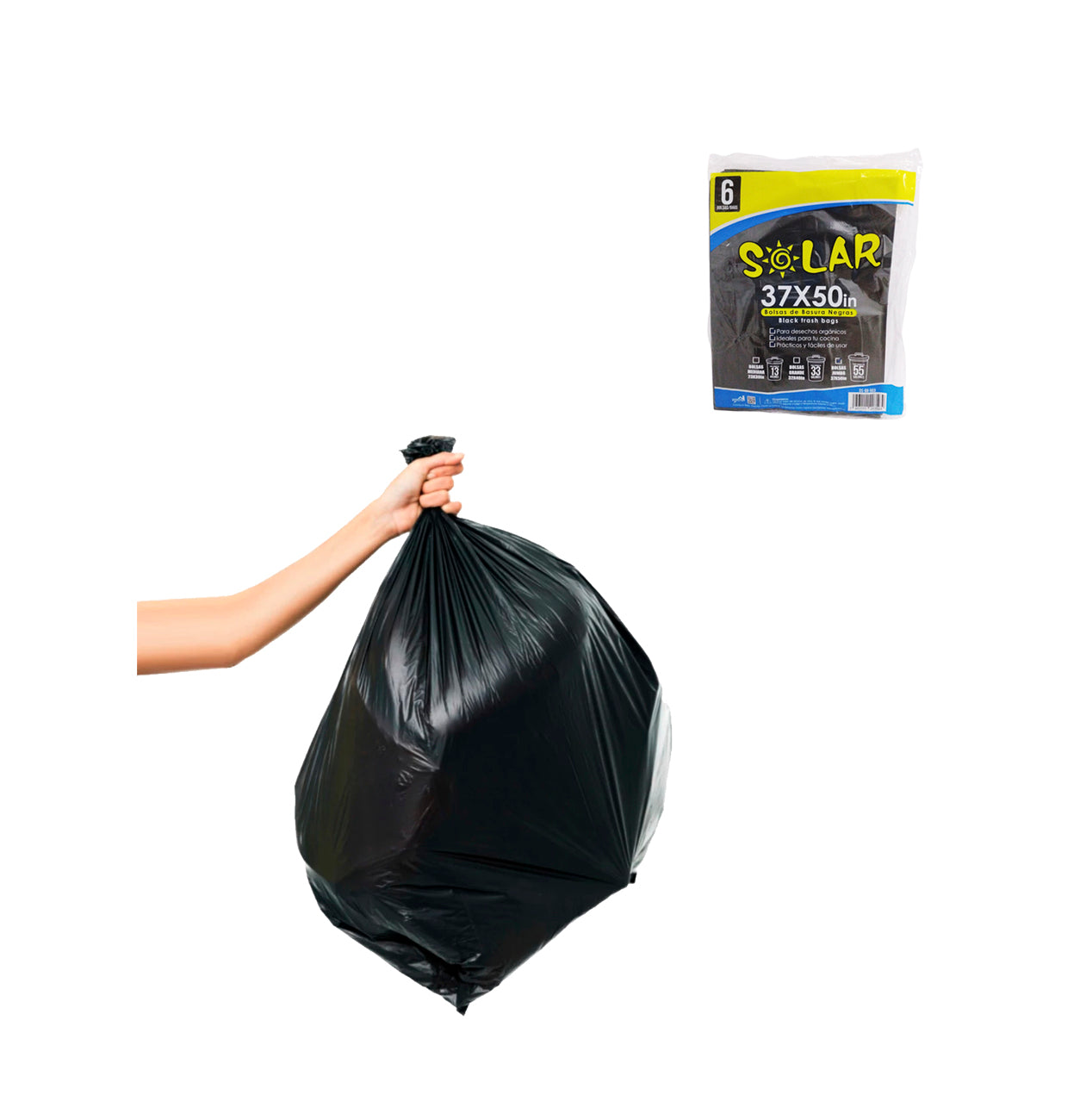 Bolsas Plásticas Negras 37x50