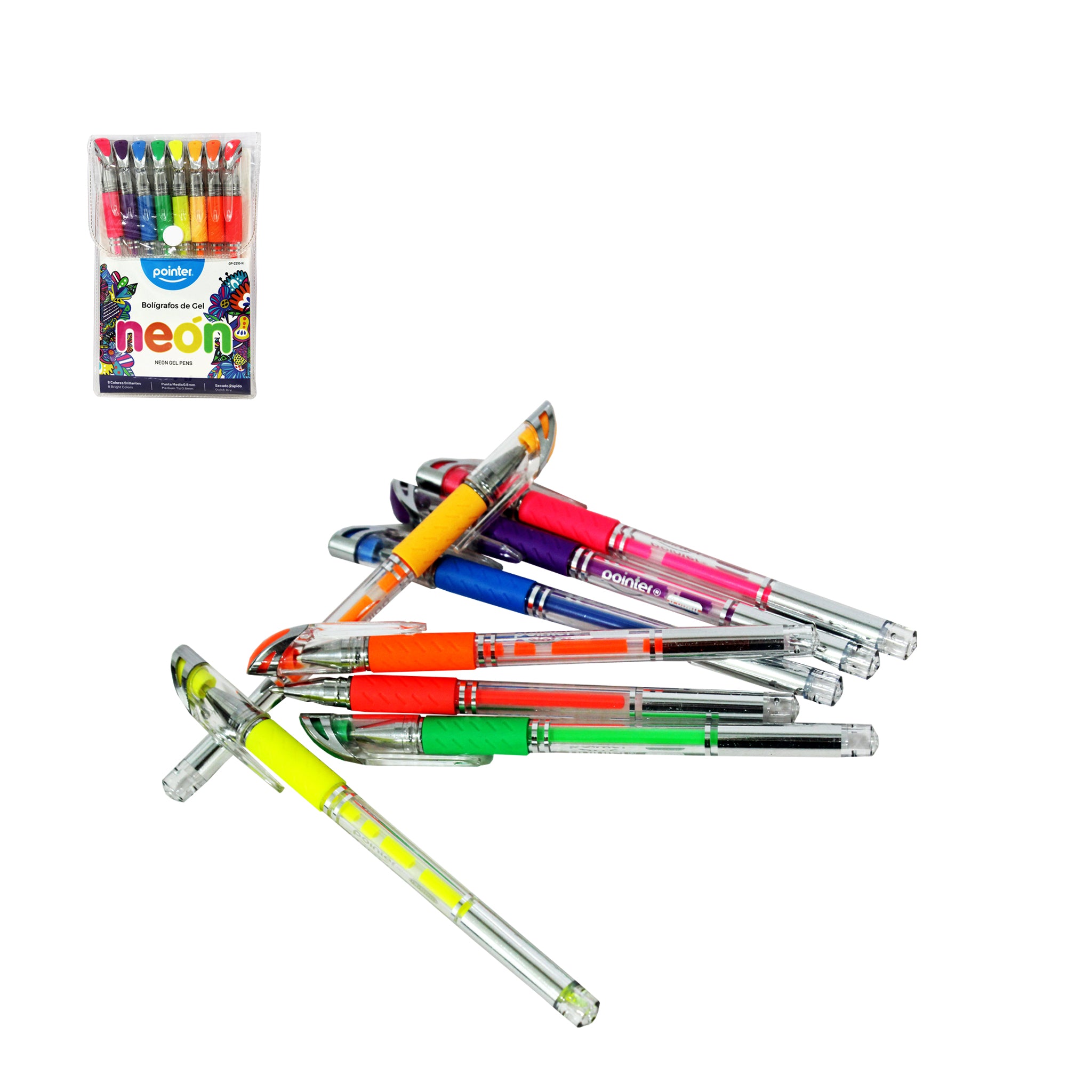 Bolígrafos De Gel Colores (Neón) 8PCS