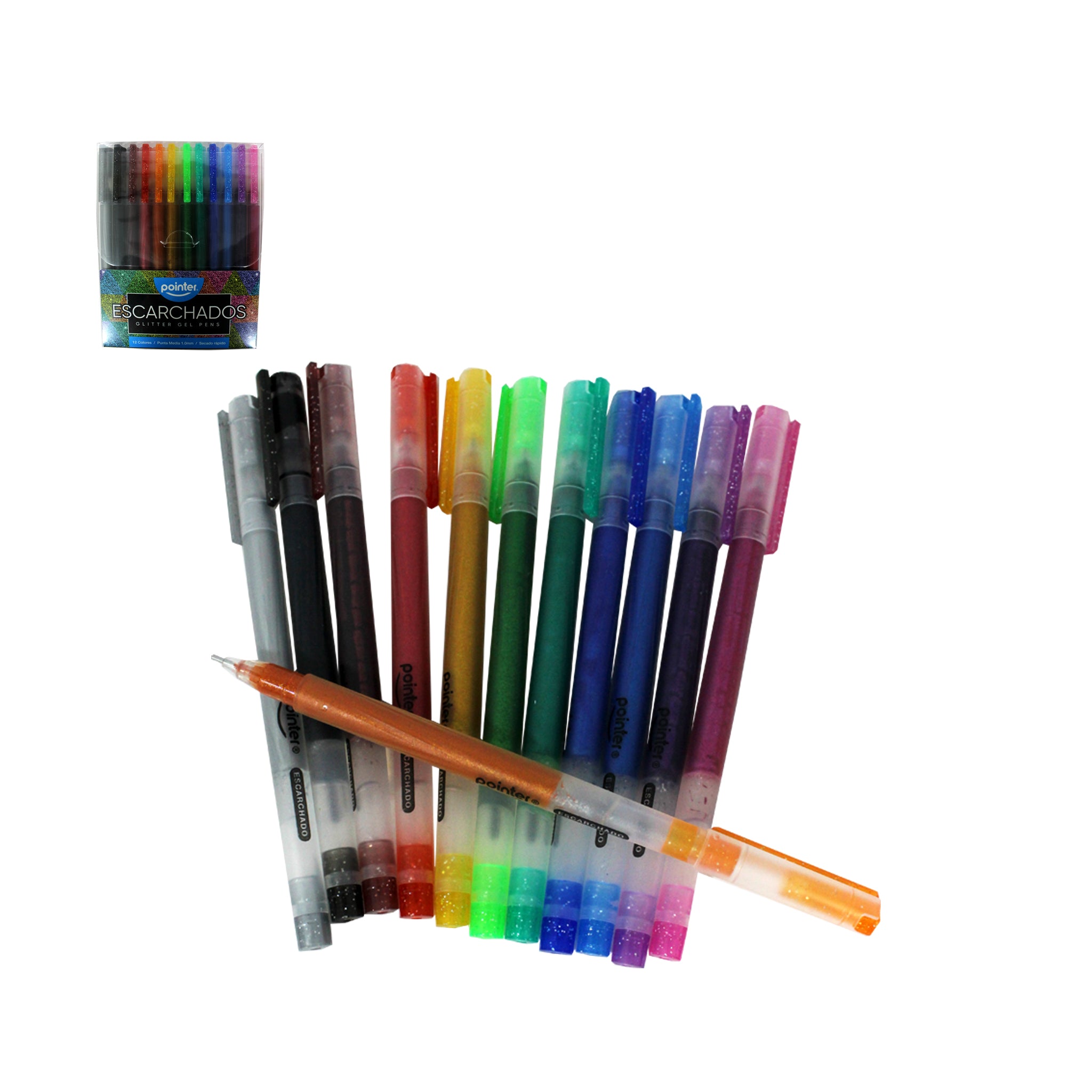 Bolígrafos Tinta De Gel Colores (Escarchados) 12PCS