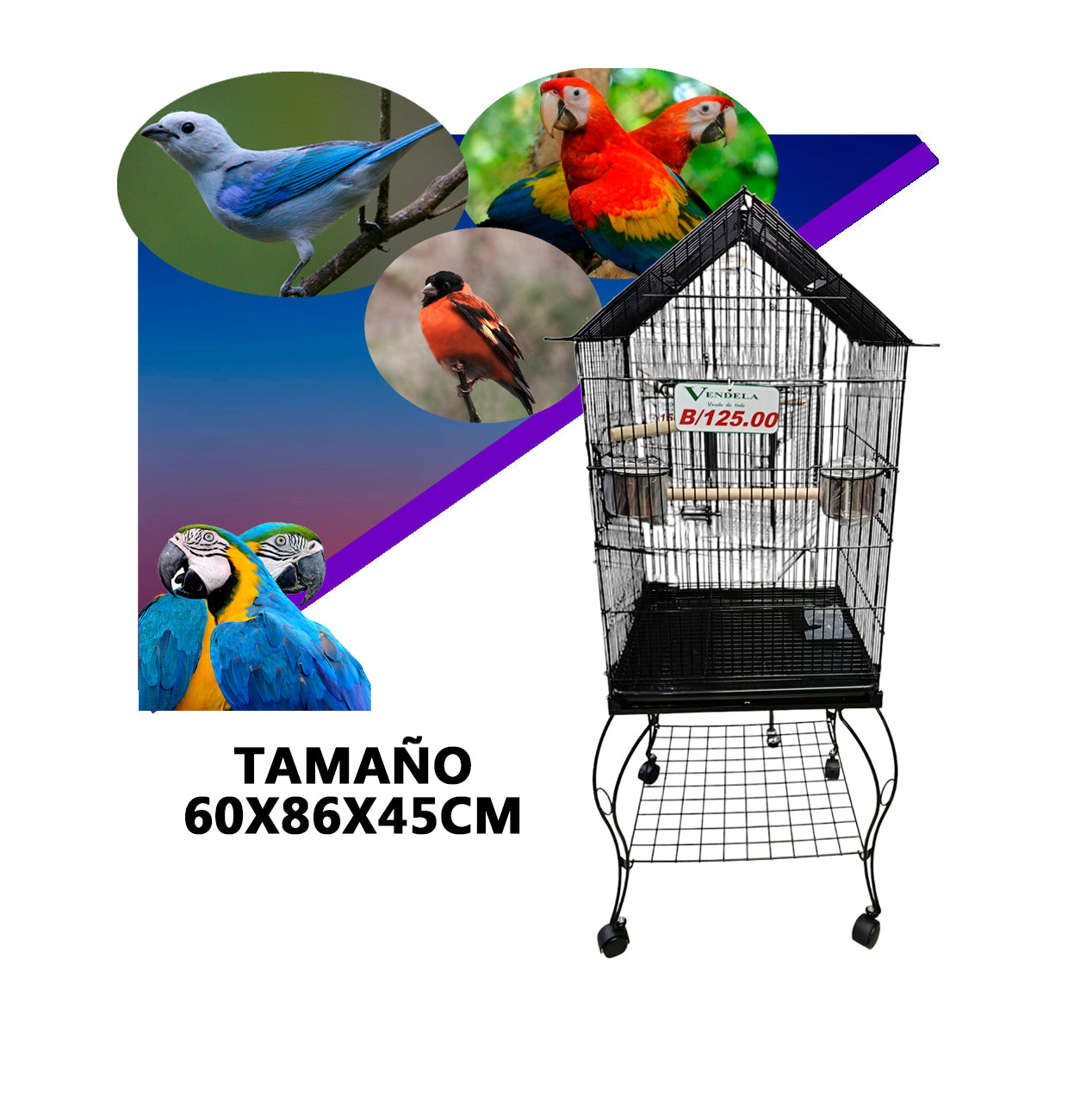 Jaula Para Loro 50x86x45cm