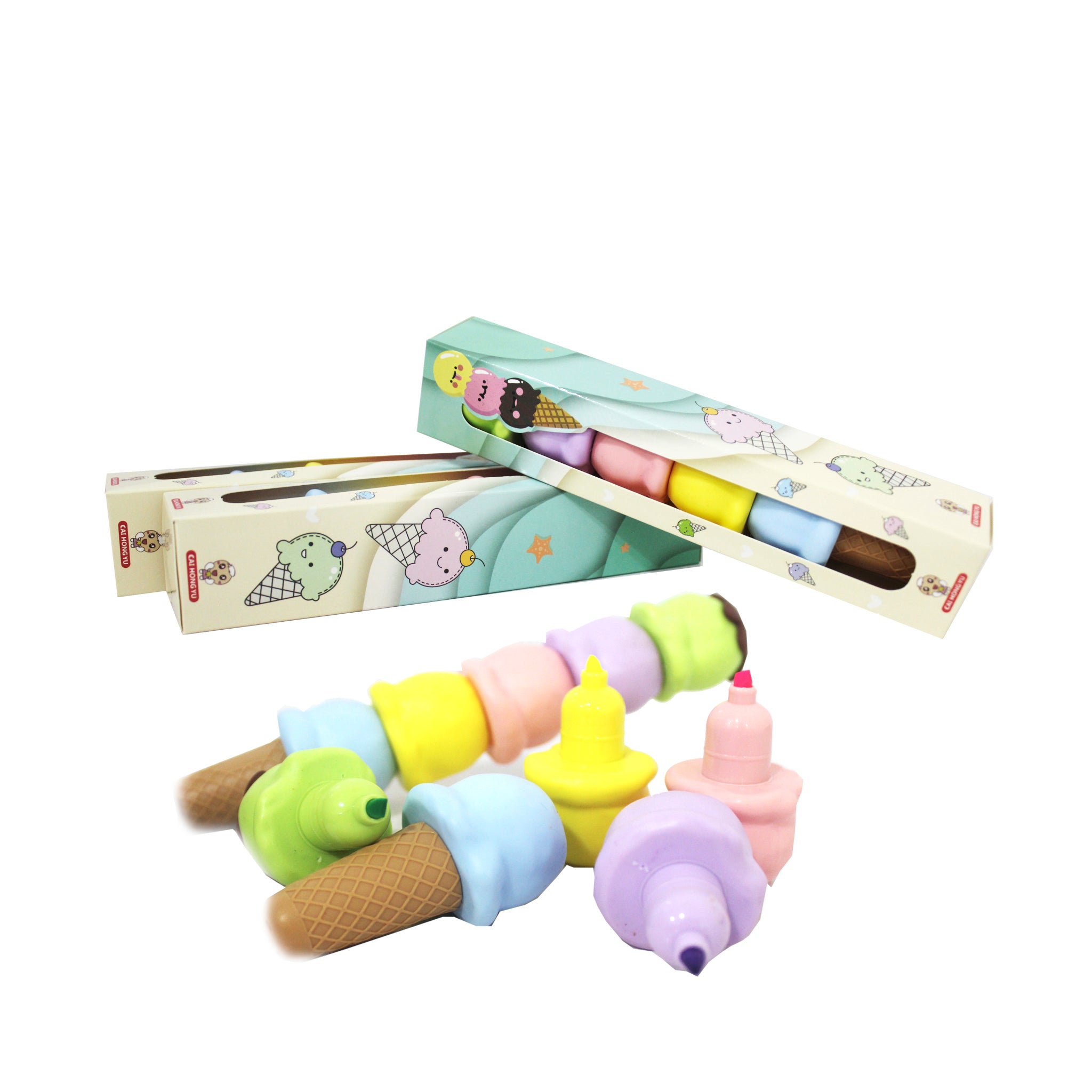 Resaltadores 5 Colores Con Forma (Barquillo)