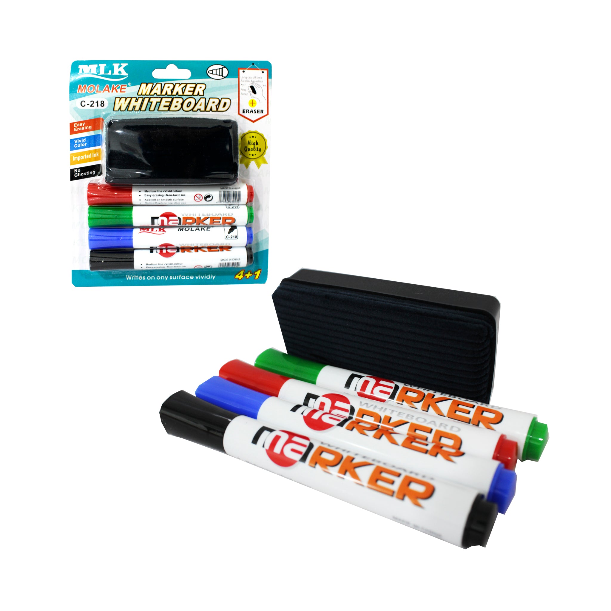 Marcadores Y Borrador Para Pizarra 5PCS