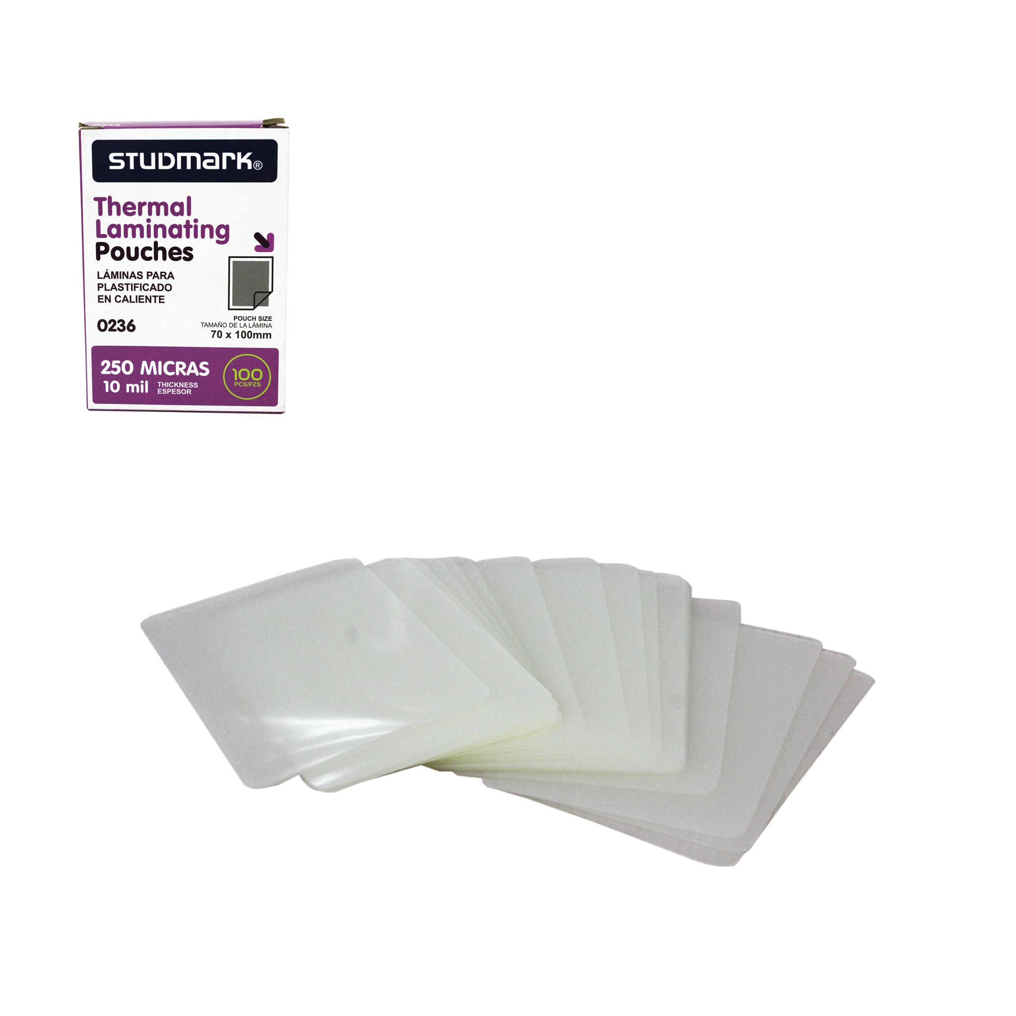 Laminas Para Plastificado En Caliente 250 Micras 70X100MM  100PCS