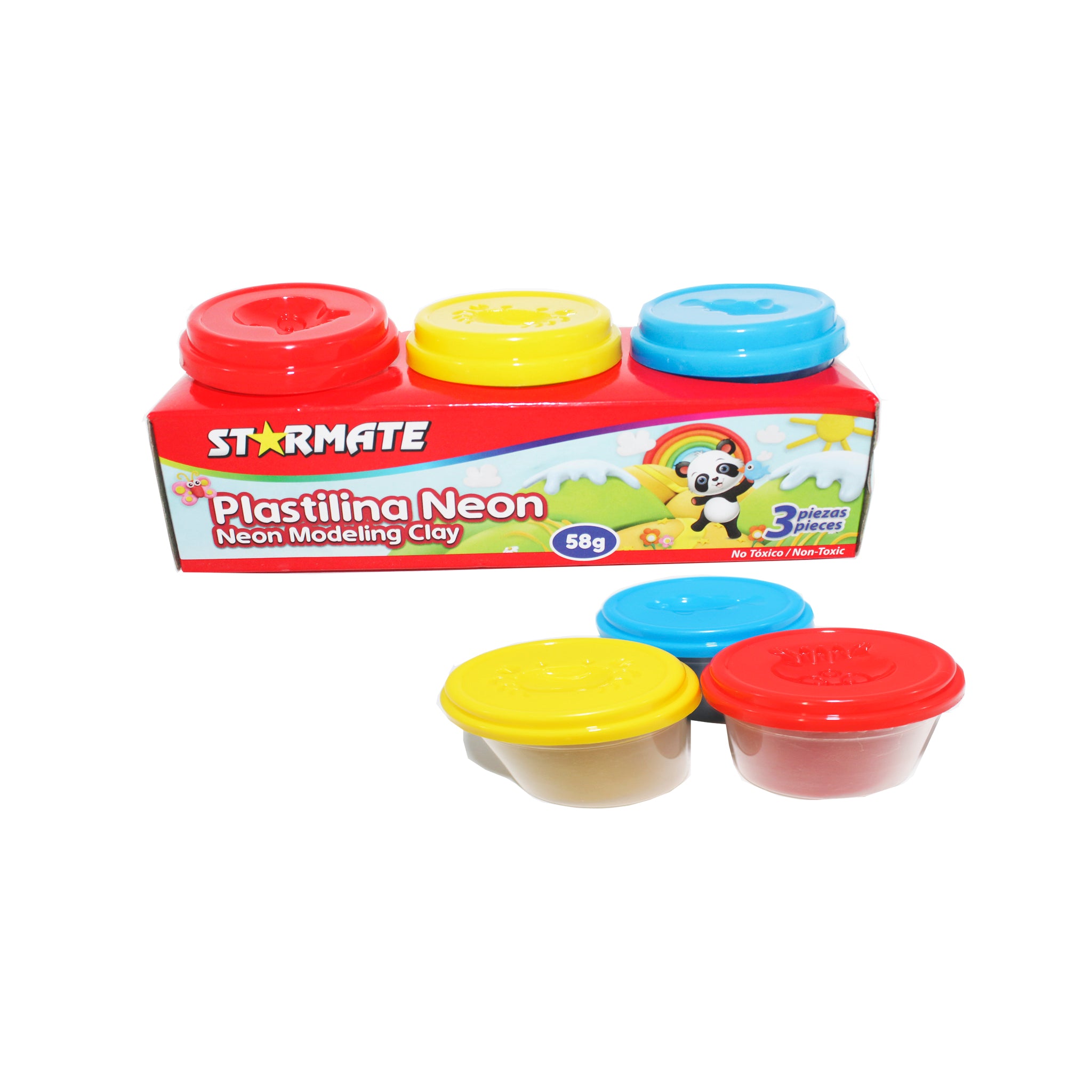 Plastilinas En Pote 58G 3PCS (Neón)