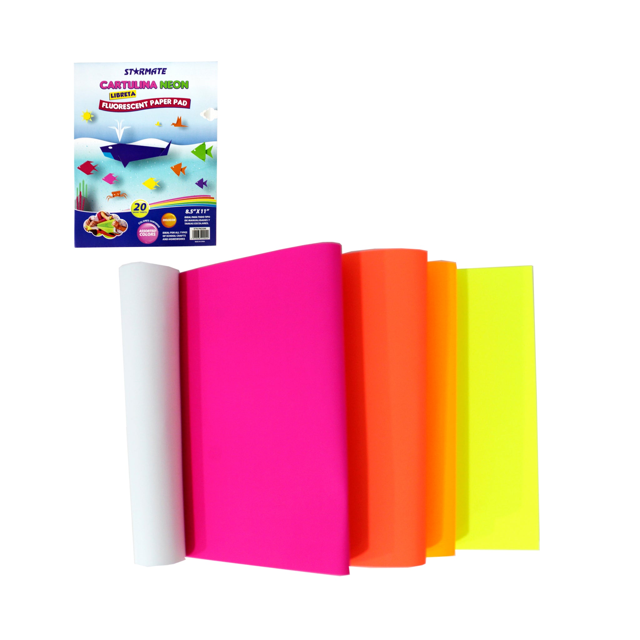 Block De Cartulinas 8.5X11" 20H (Neón)