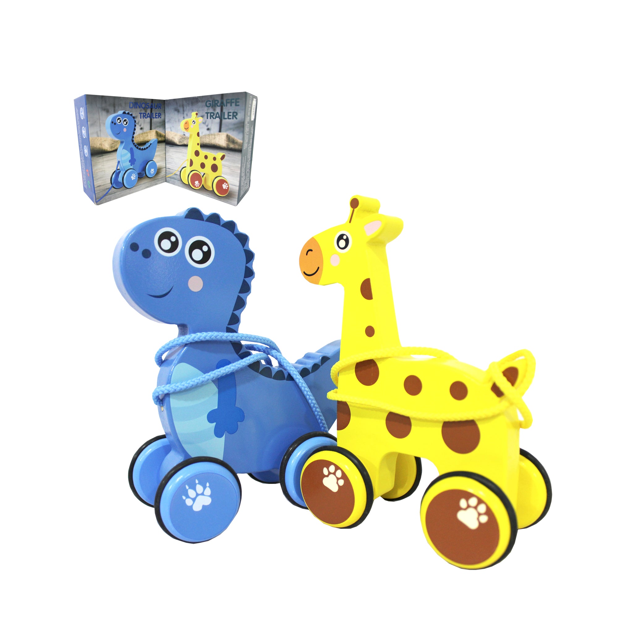 Animales De Madera Con Ruedas Diseños Surtidos