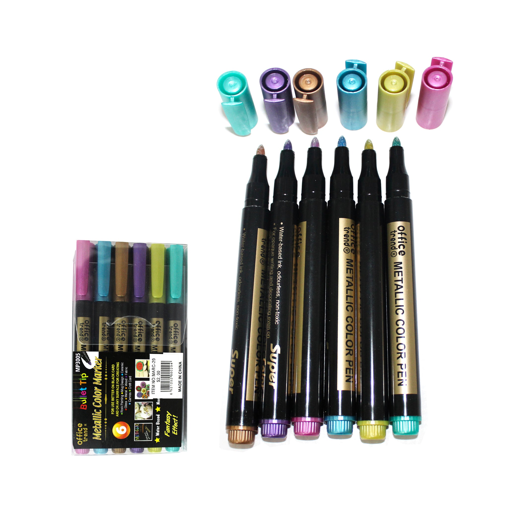 Marcadores Colores Metálicos 6PCS