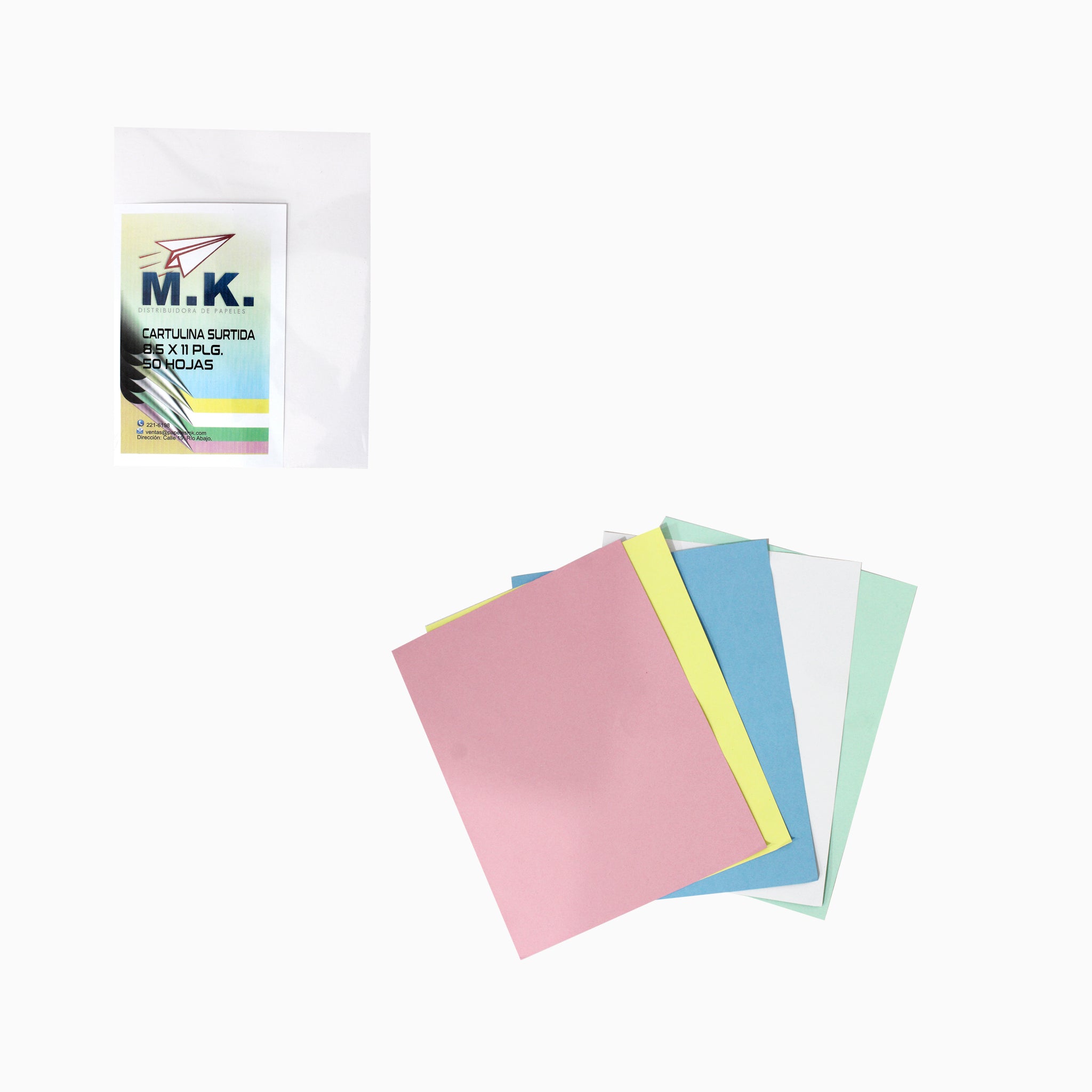 Block De Cartulina Colores Pasteles 8.5X11" 50H