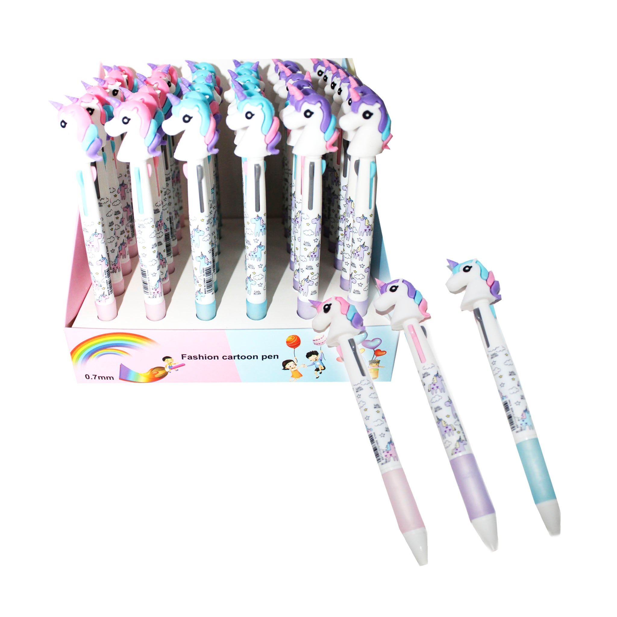Bolígrafo 3 Colores Con Diseño (Unicornio)