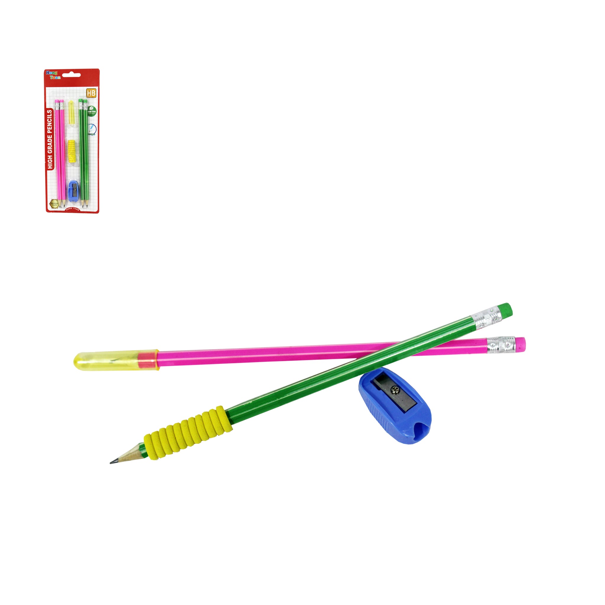 Lápiz/Sacapuntas Y Protectores Antideslizantes 7PCS